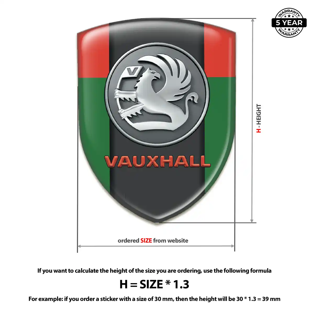 Vauxhall Logo Emblem Premium Dome