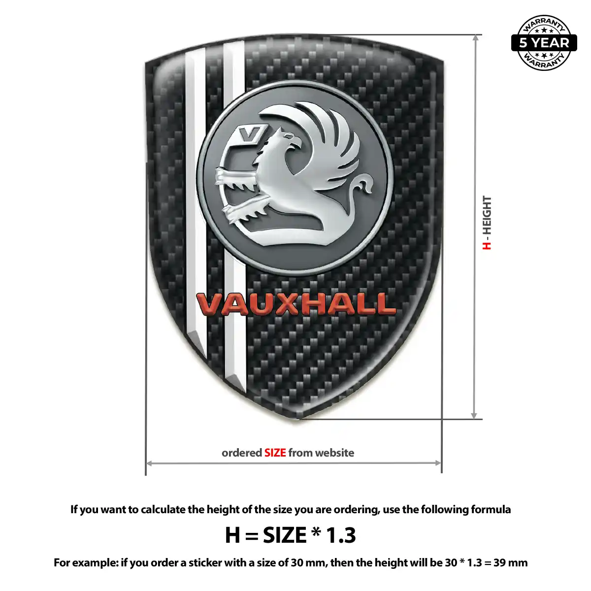 Vauxhall Logo Sticker Interior Luxe