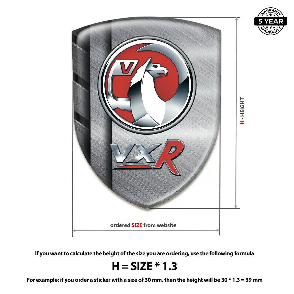 Vauxhall Logo Sticker Premium Dome