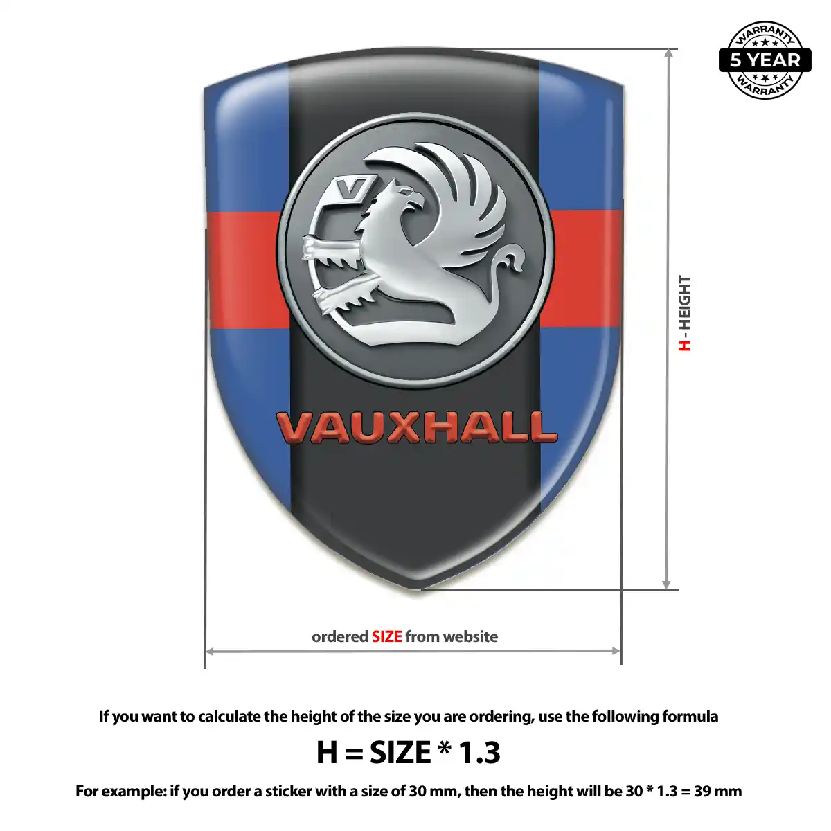 Vauxhall Logo Sticker Resin Elite