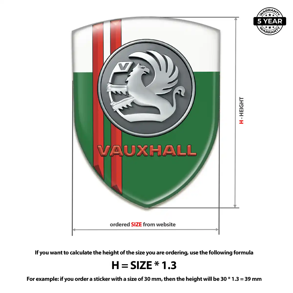 Vauxhall Logo Sticker Resin Luxe