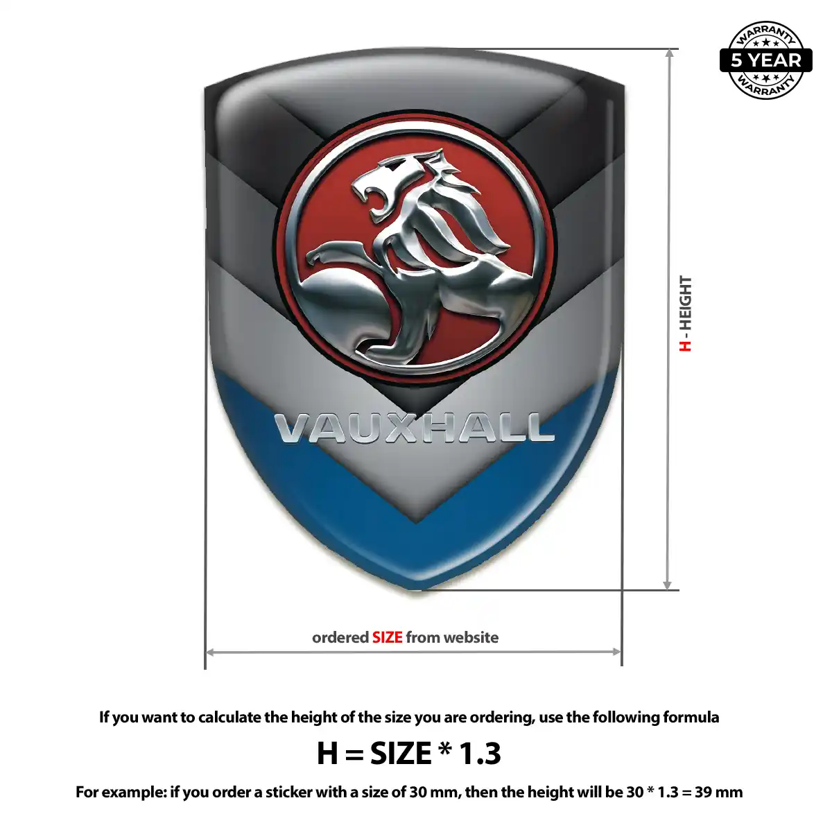 Vauxhall Polyurethane Domed Sticker Exclusive Series