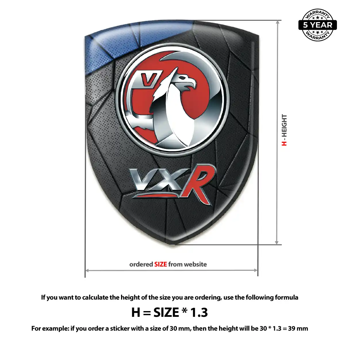 Vauxhall Polyurethane Domed Sticker Opulent Line