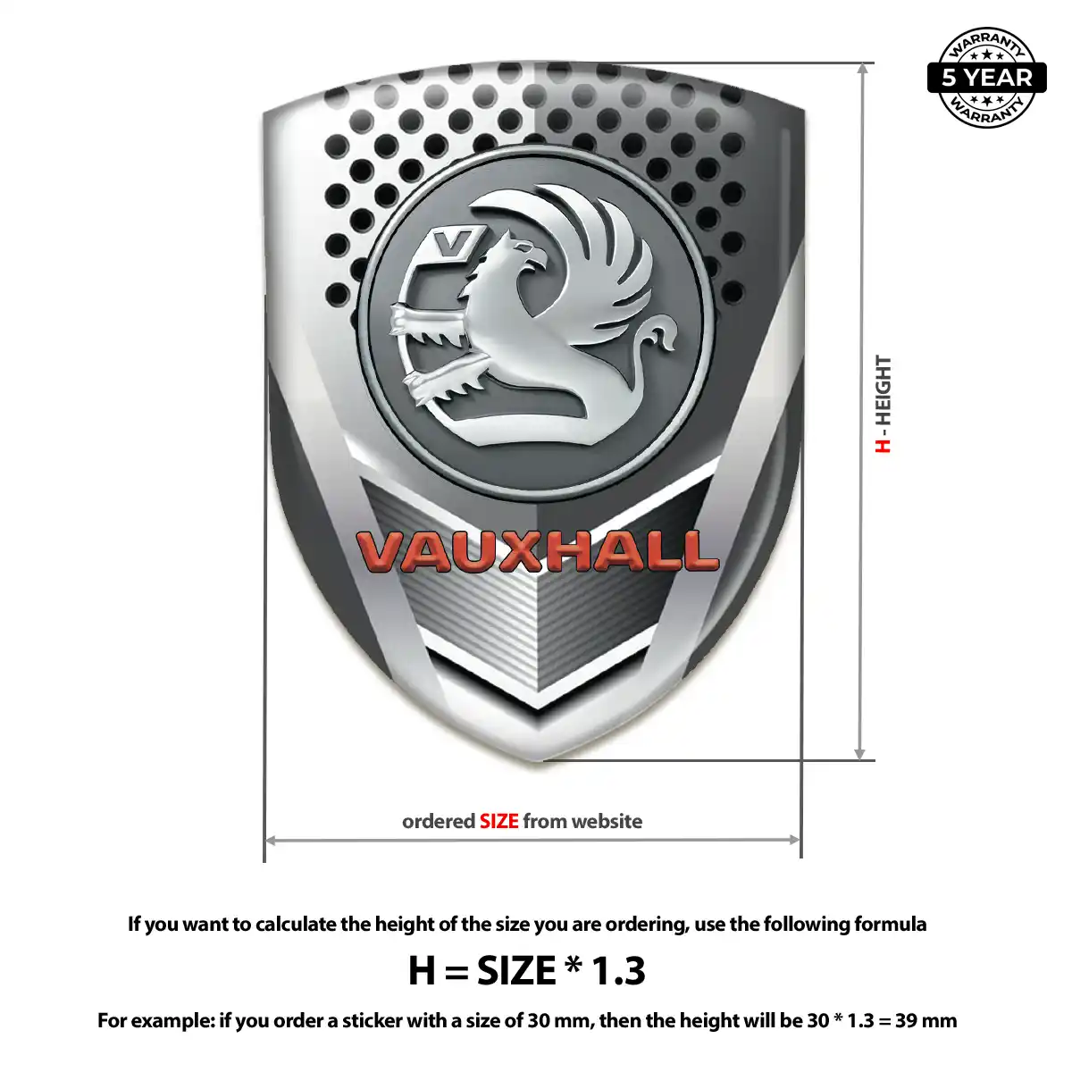 Vauxhall Polyurethane Domed Sticker Outer Style