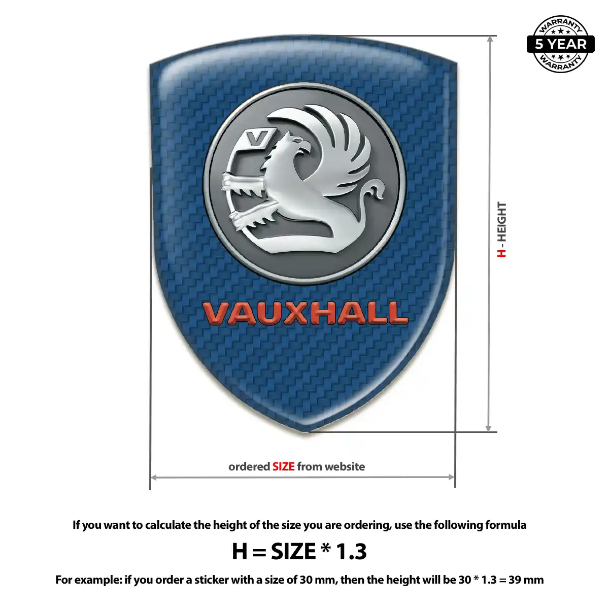 Vauxhall Polyurethane Domed Sticker Premium Dome