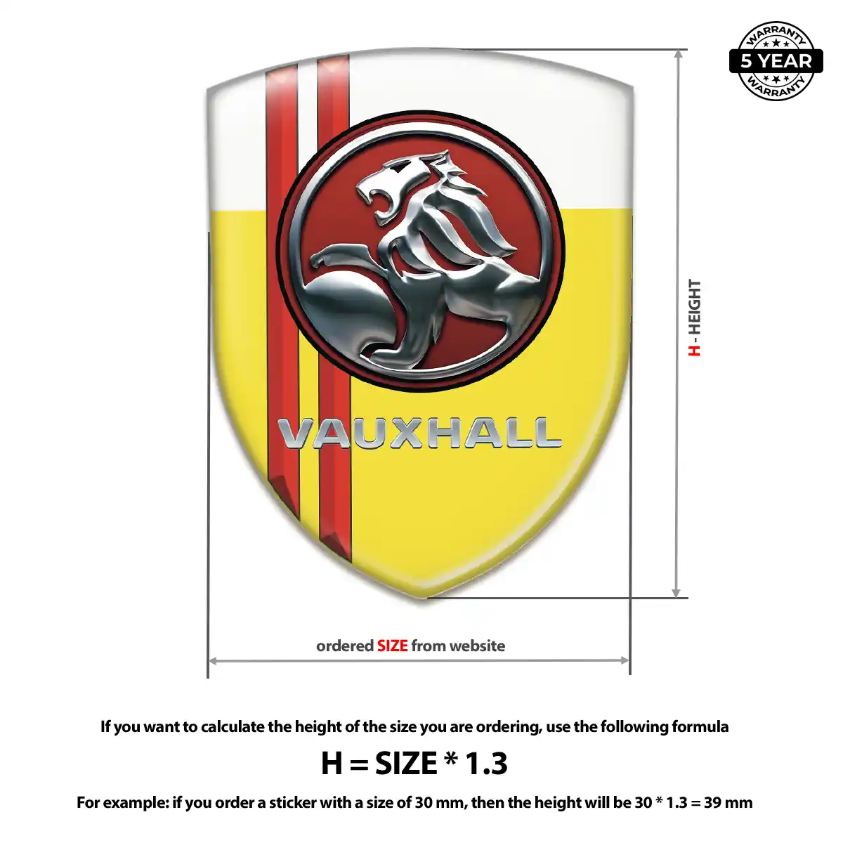 Vauxhall Polyurethane Domed Sticker Refined Design