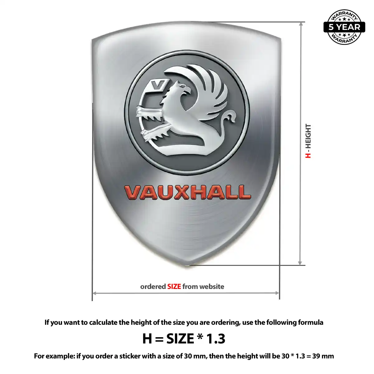 Vauxhall Polyurethane Domed Sticker Resin Luxe