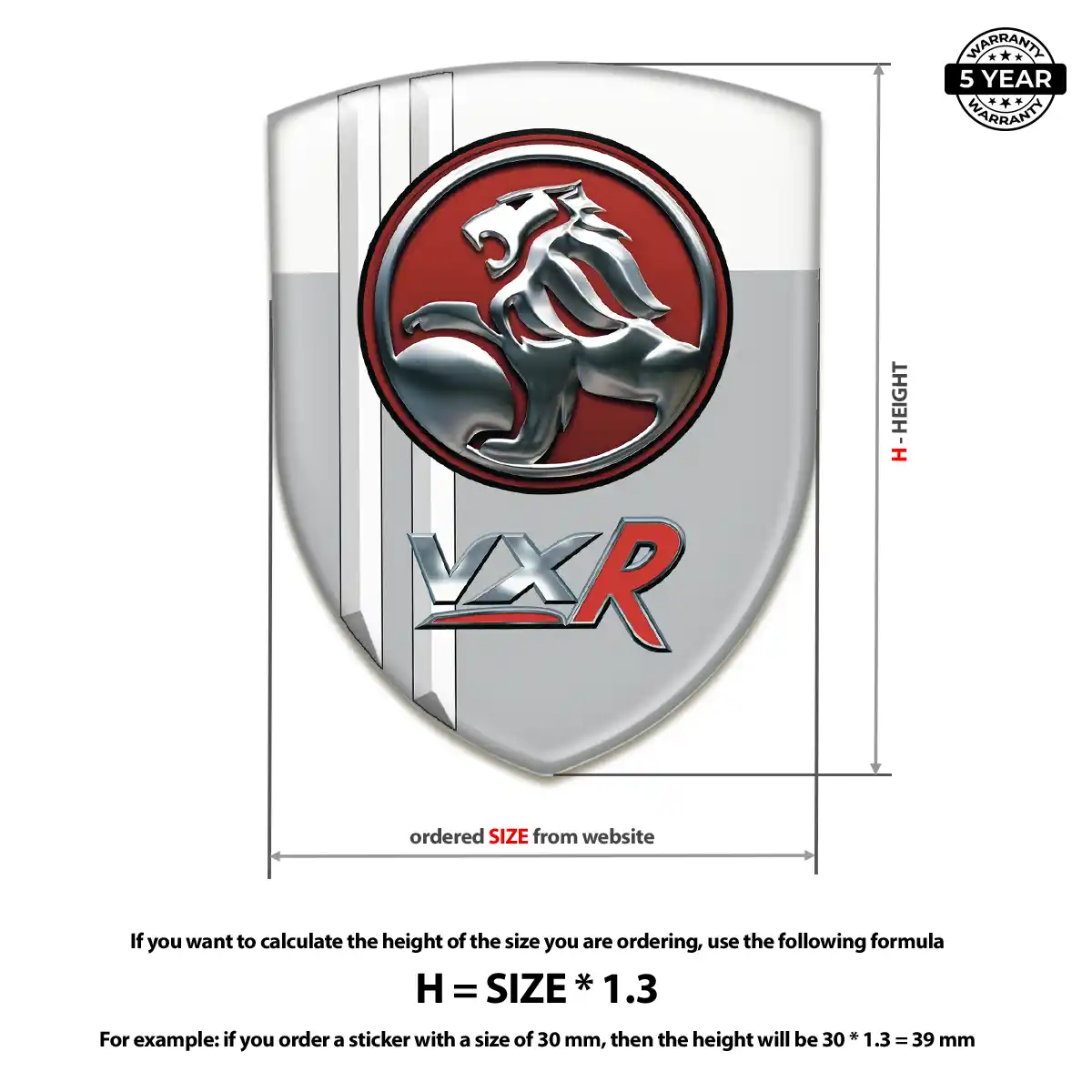 Vauxhall Polyurethane Domed Sticker Signature Grade