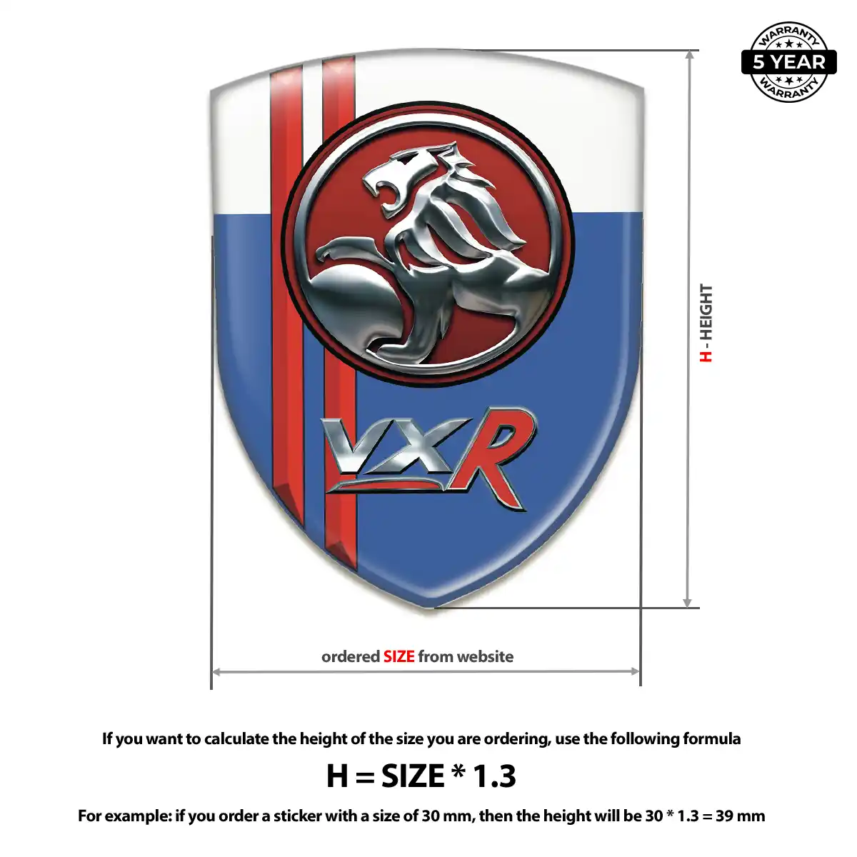 Vauxhall Polyurethane Domed Sticker Superior Craft