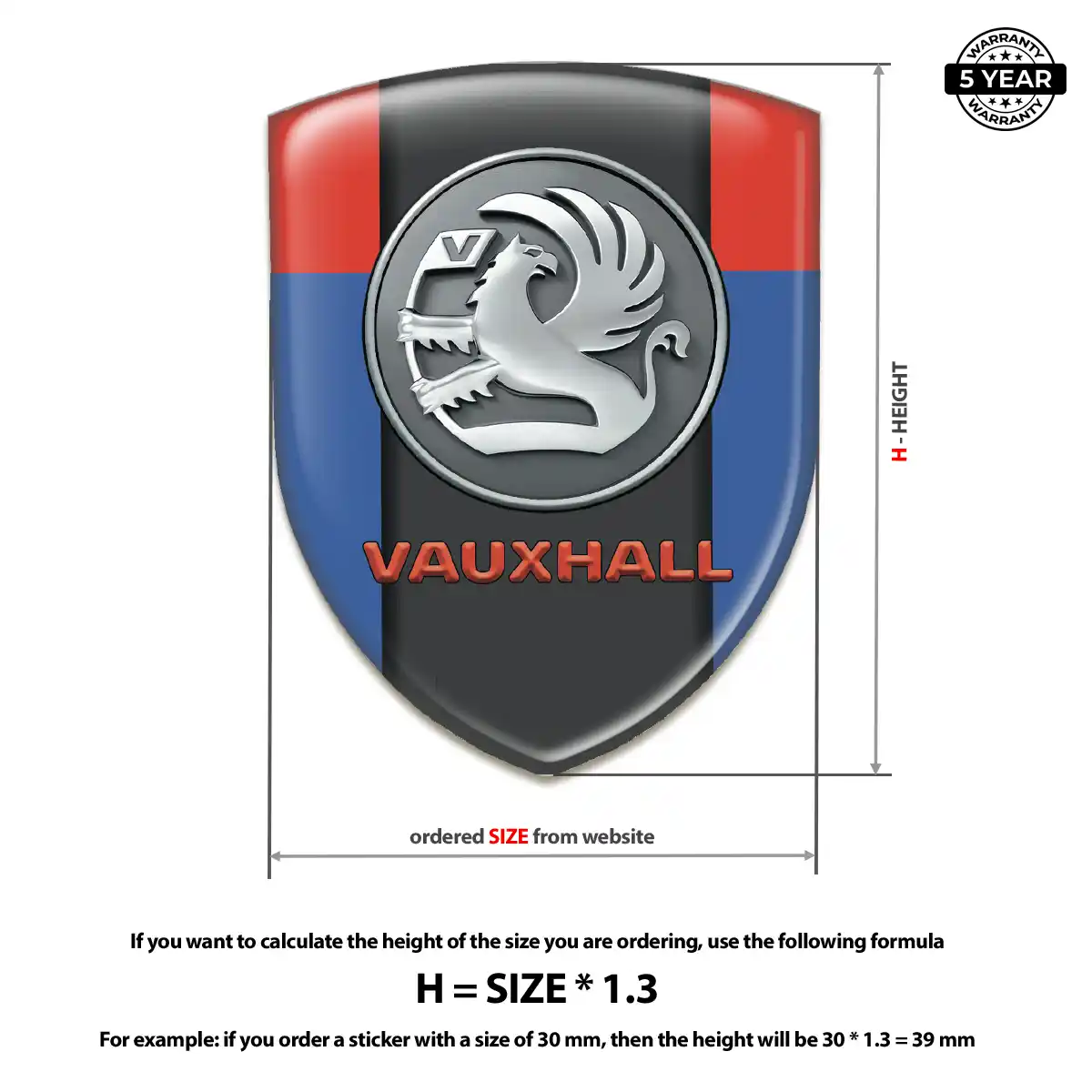 Vauxhall Resin Badge Sticker Cabin Style
