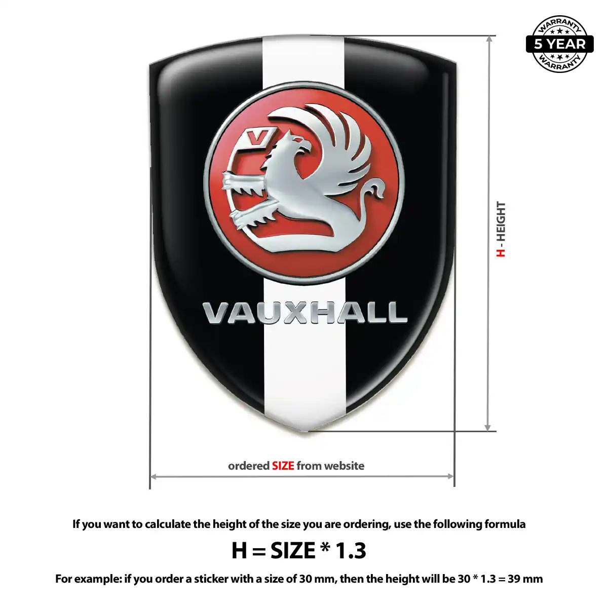 Vauxhall Resin Badge Sticker Deluxe Edition