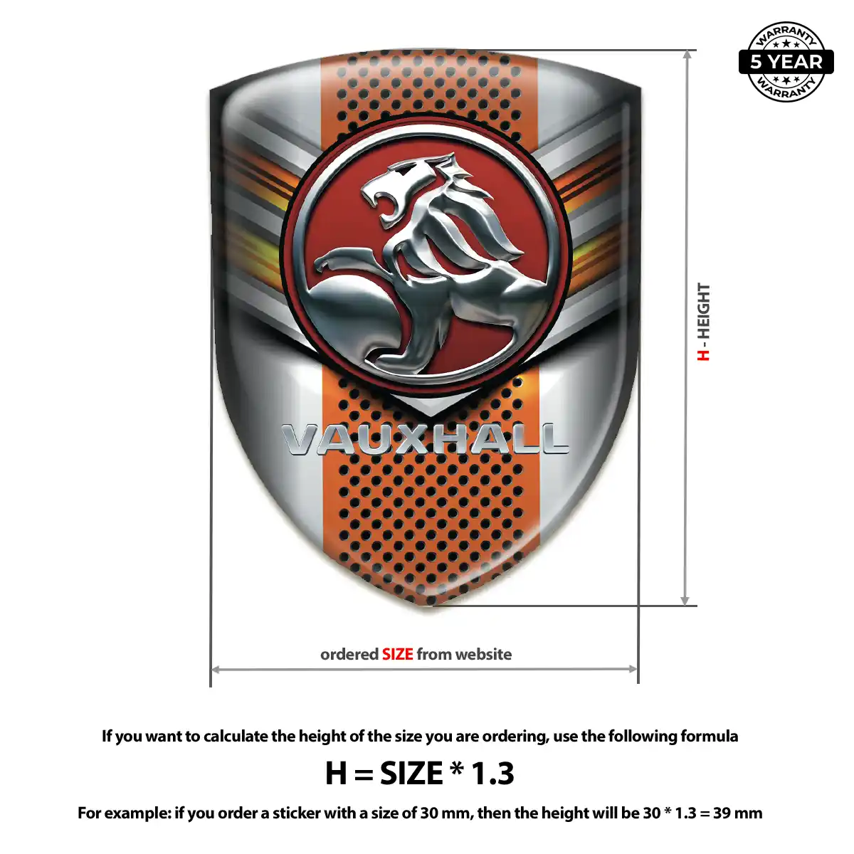 Vauxhall Resin Badge Sticker Exterior Luxe
