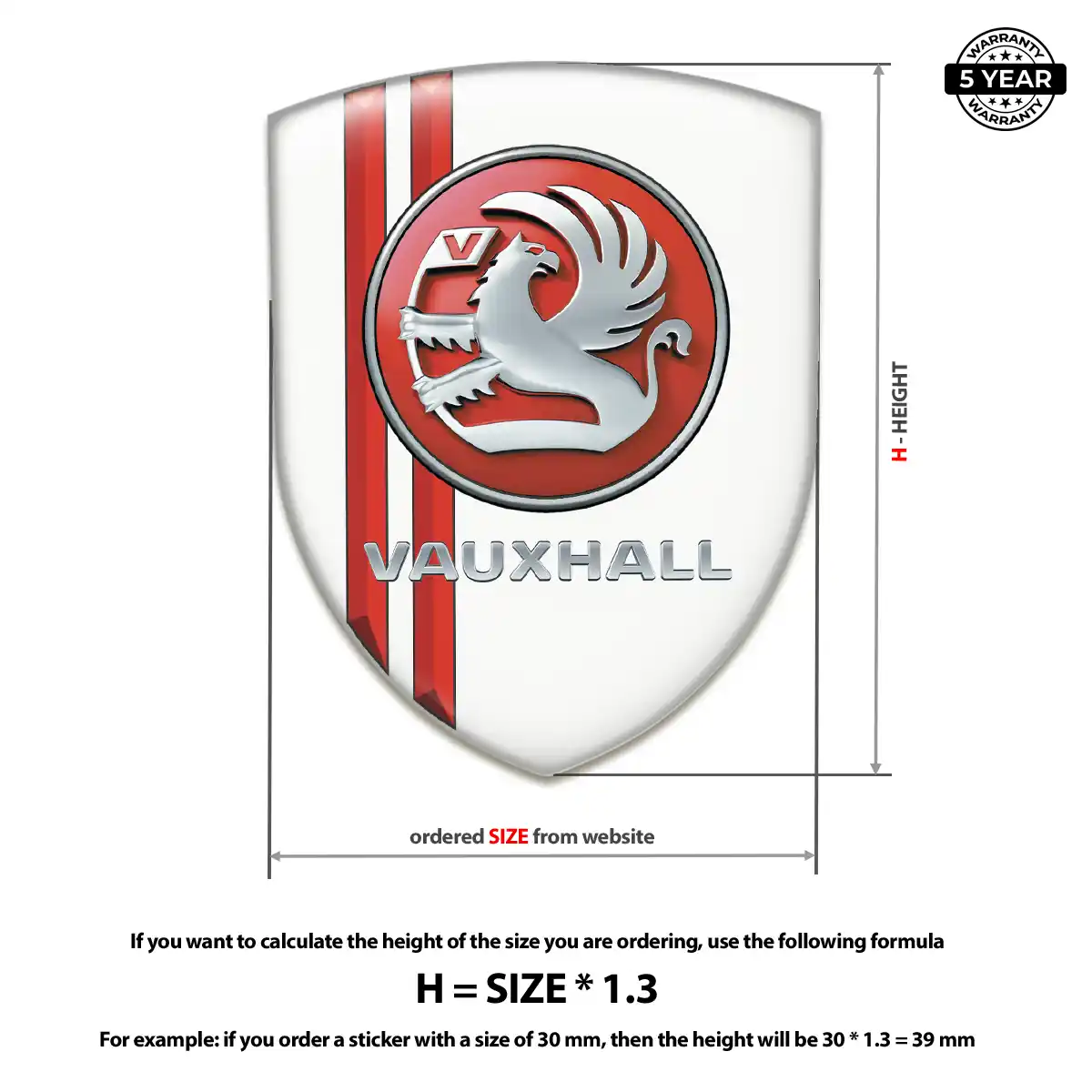 Vauxhall Resin Badge Sticker Noble Edition