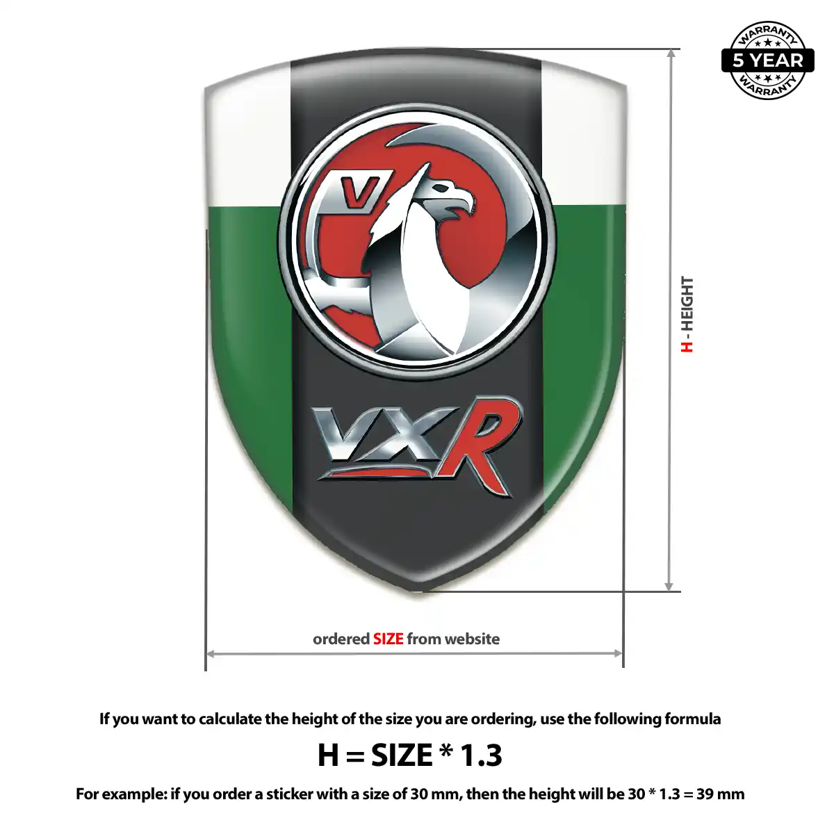 Vauxhall Resin Badge Sticker Premium Dome