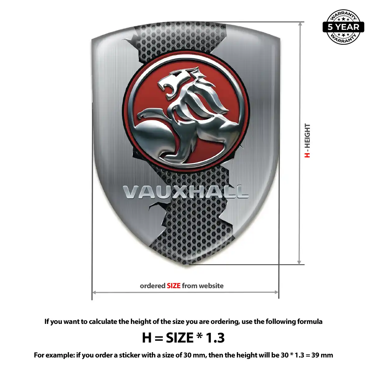 Vauxhall Resin Badge Sticker Prestige Line
