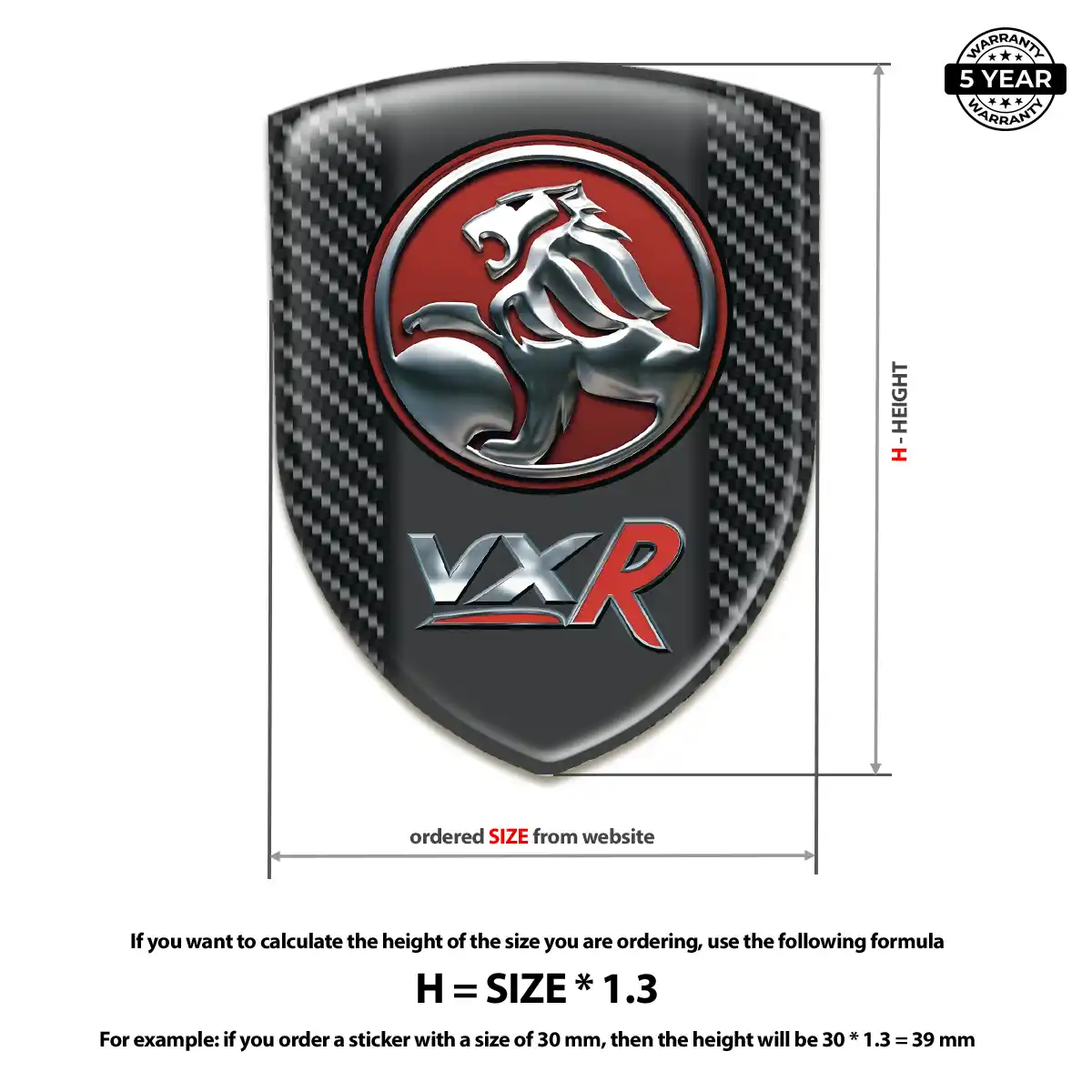 Vauxhall Resin Badge Sticker Prime Quality