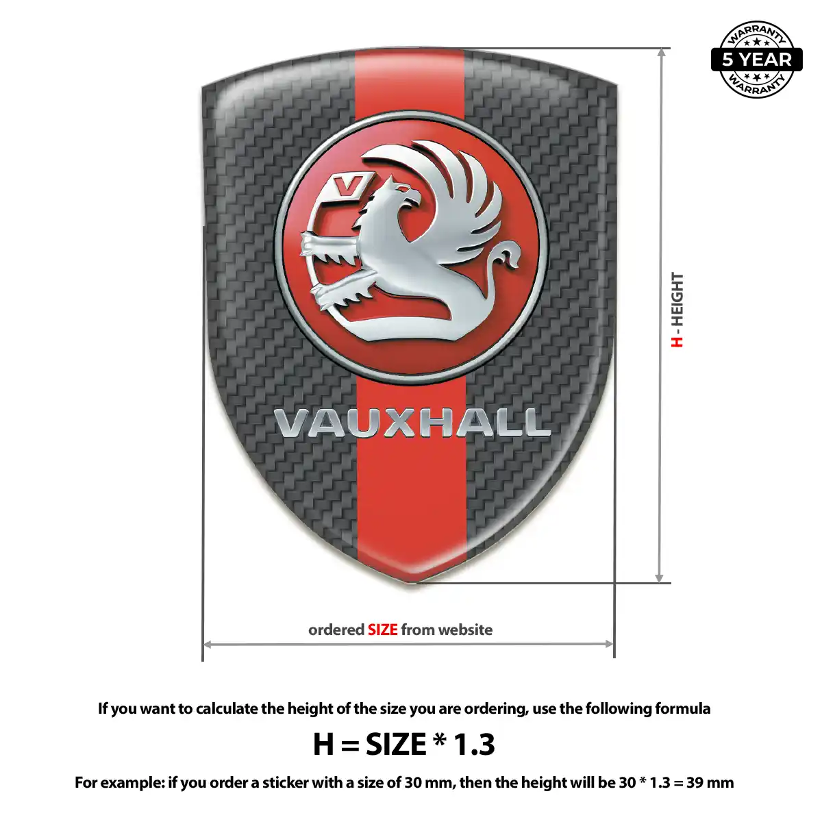 Vauxhall Resin Badge Sticker Resin Elite