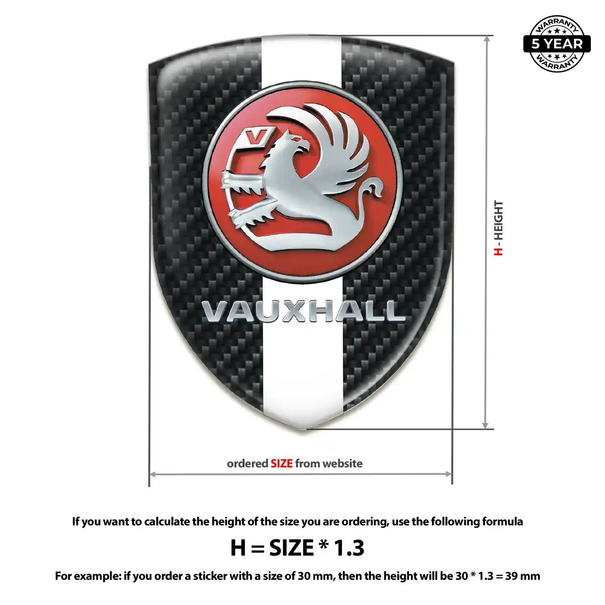 Vauxhall Resin Badge Sticker Resin Luxe