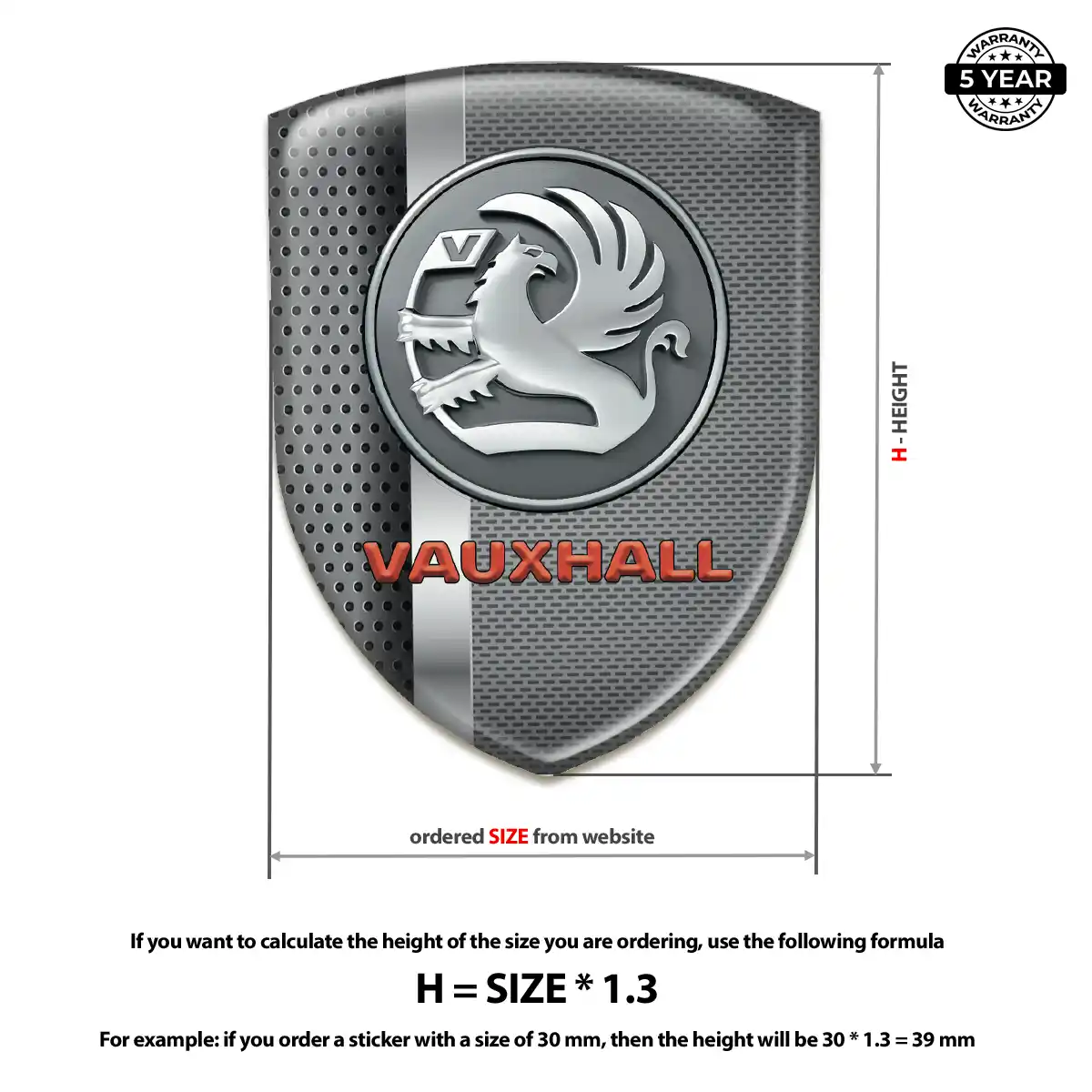Vauxhall Resin Badge Sticker Superior Craft