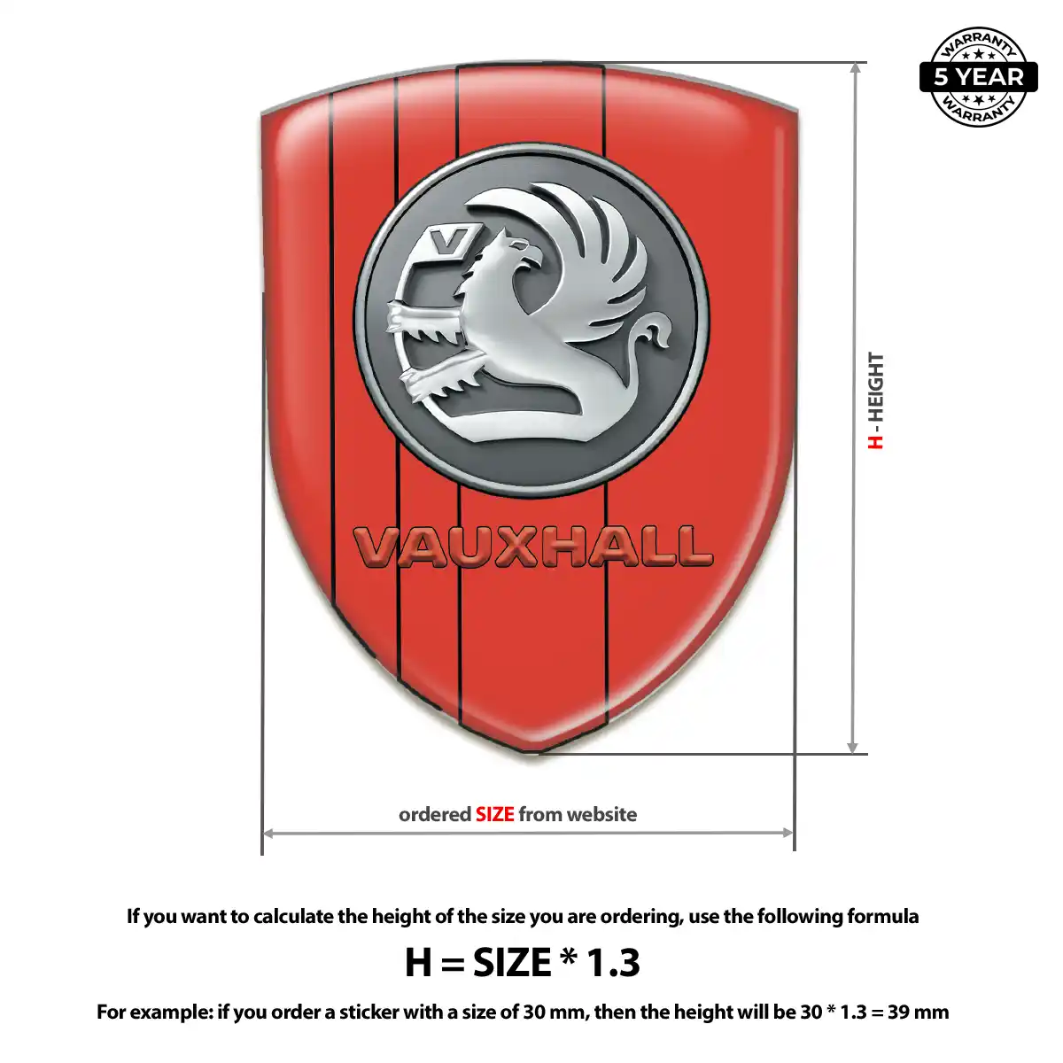 Vauxhall Resin Domed Sticker Cabin Style