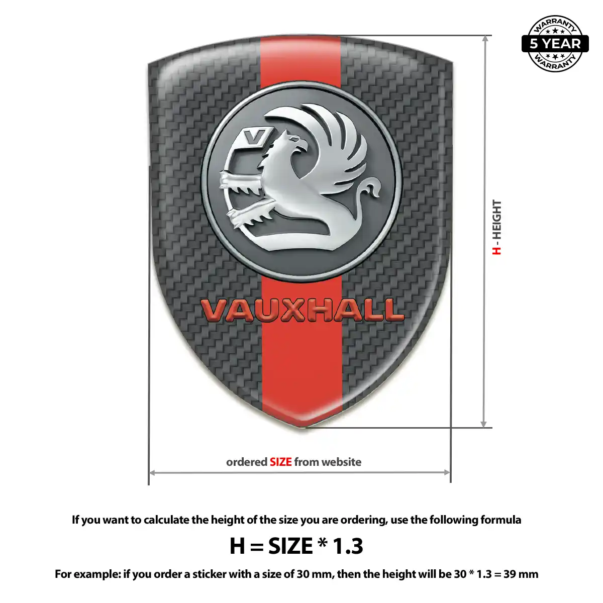 Vauxhall Resin Domed Sticker Exterior Luxe