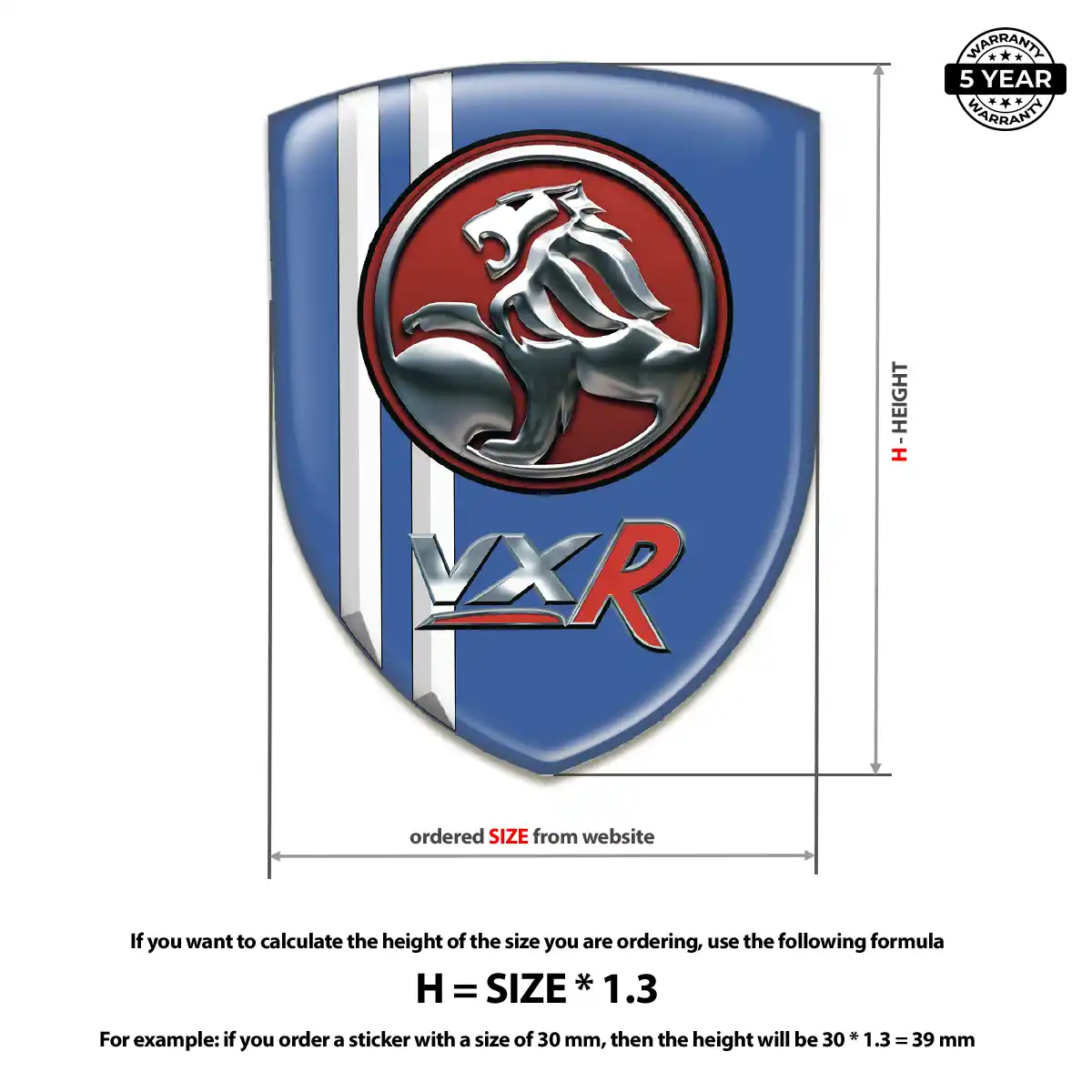 Vauxhall Resin Domed Sticker Opulent Line