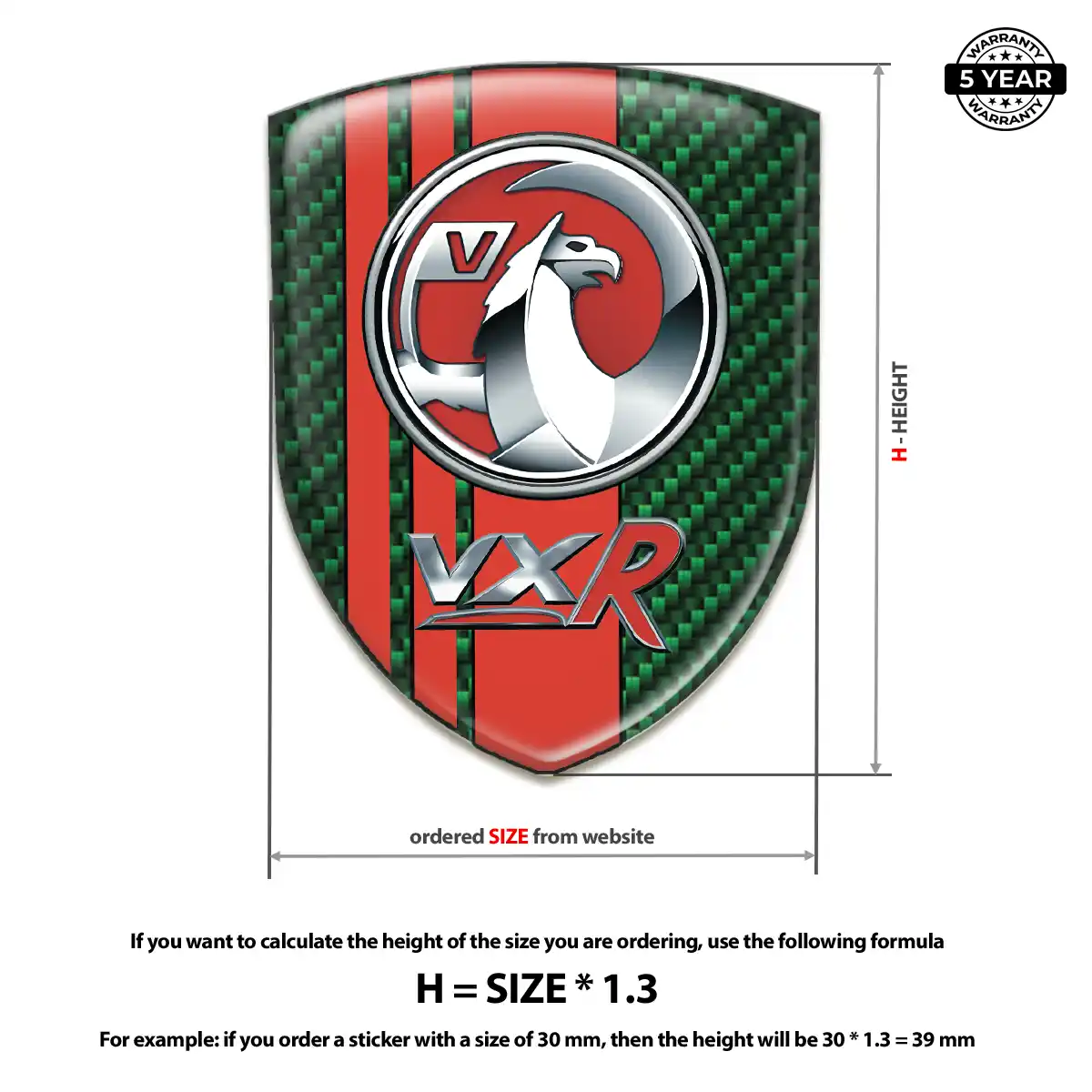 Vauxhall Resin Domed Sticker Outer Style