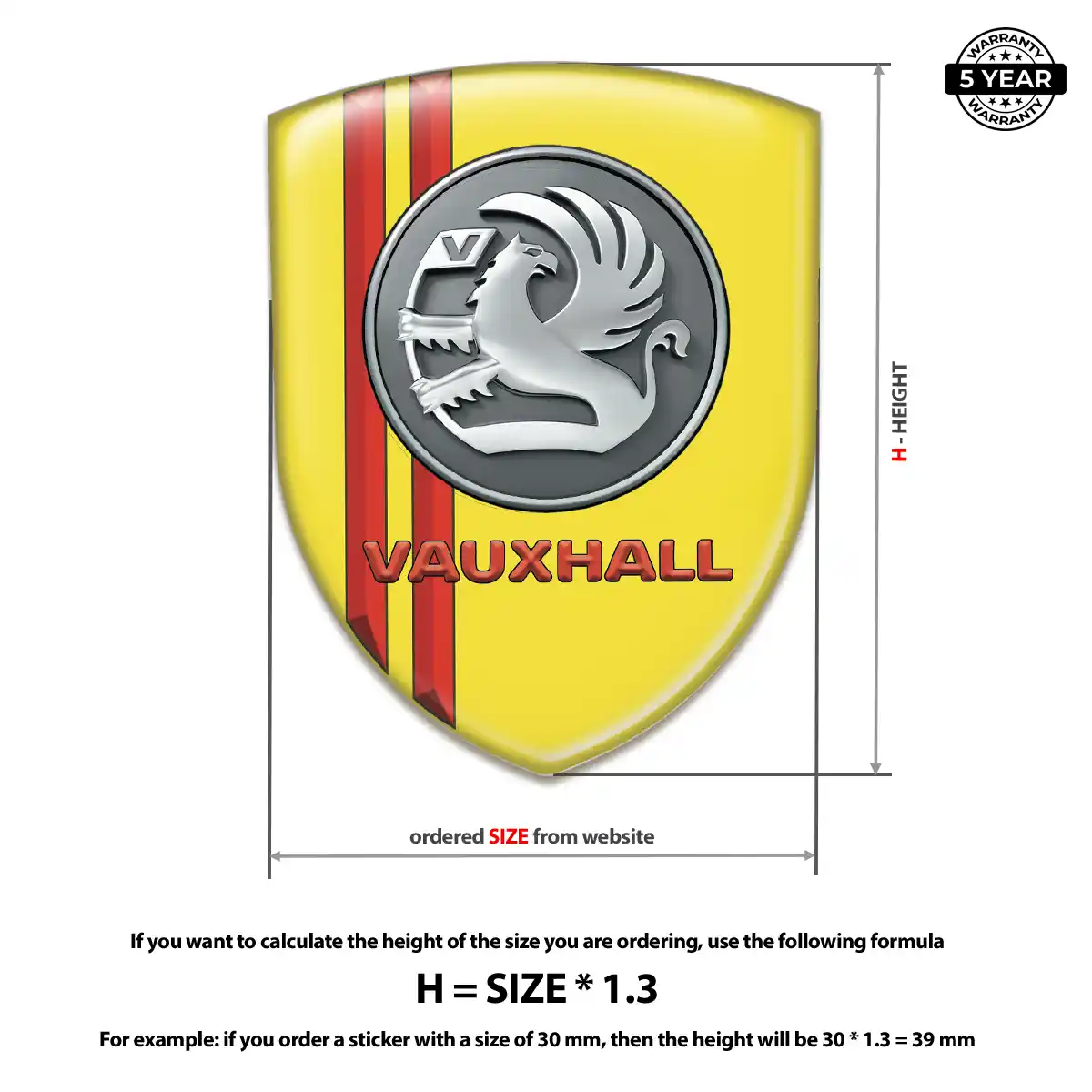 Vauxhall Resin Domed Sticker Prestige Line