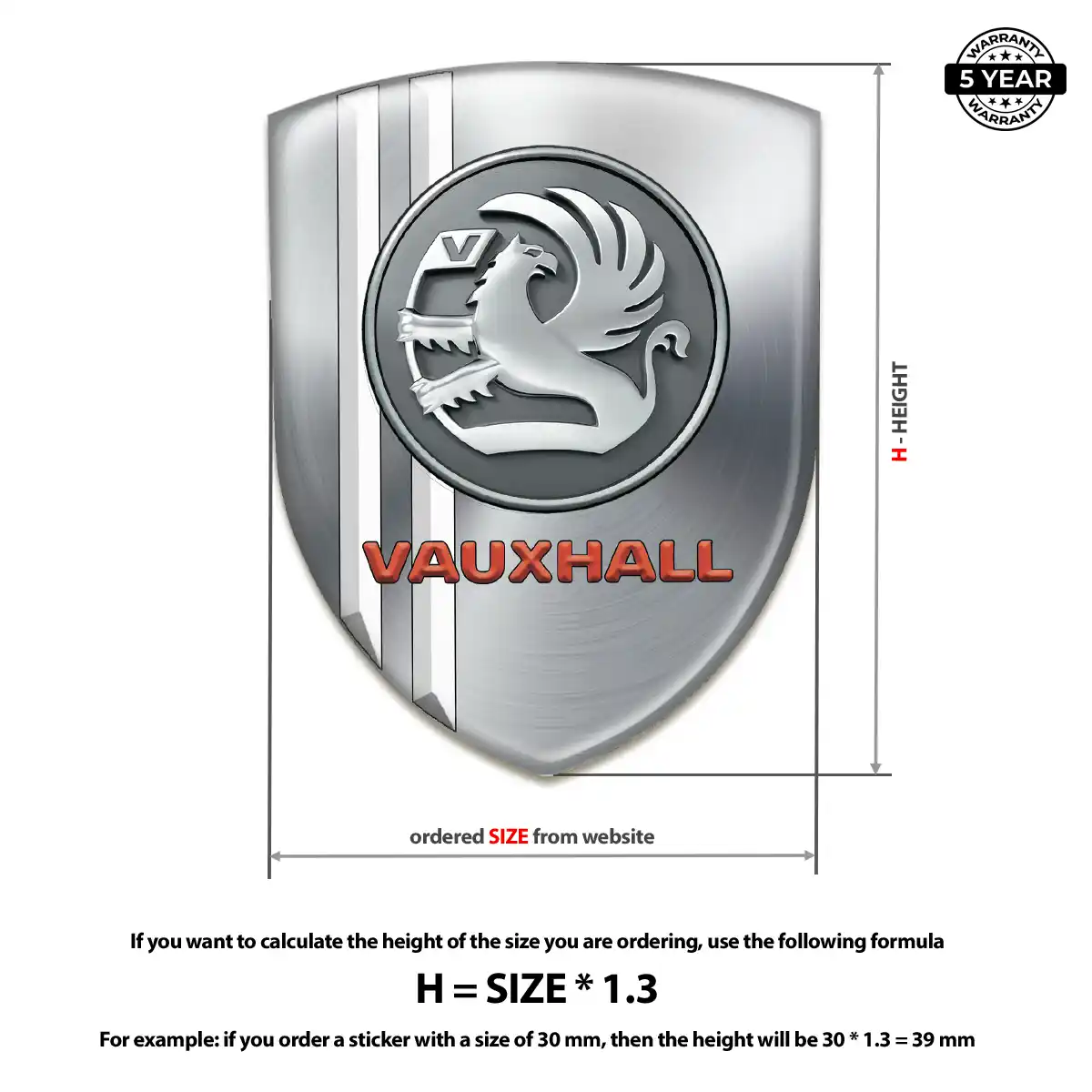 Vauxhall Resin Domed Sticker Resin Elite