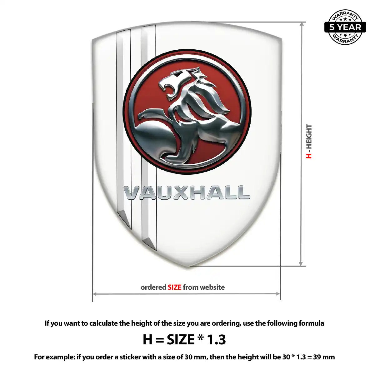 Vauxhall Resin Domed Sticker Resin Luxe