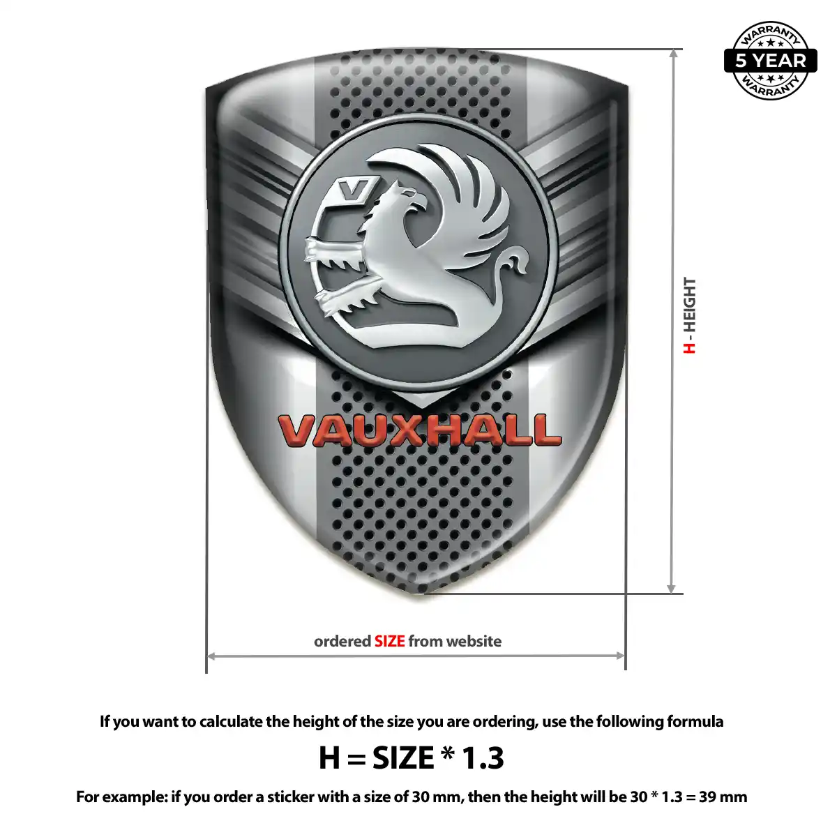 Vauxhall Resin Domed Sticker Signature Grade