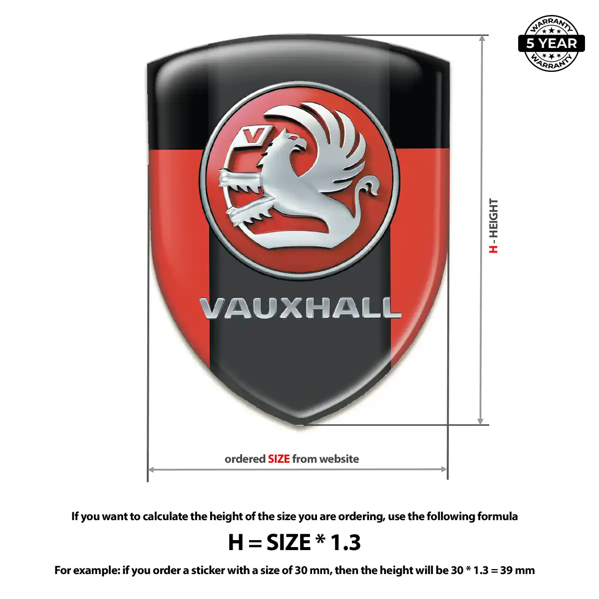 Vauxhall Resin Domed Sticker Superior Craft