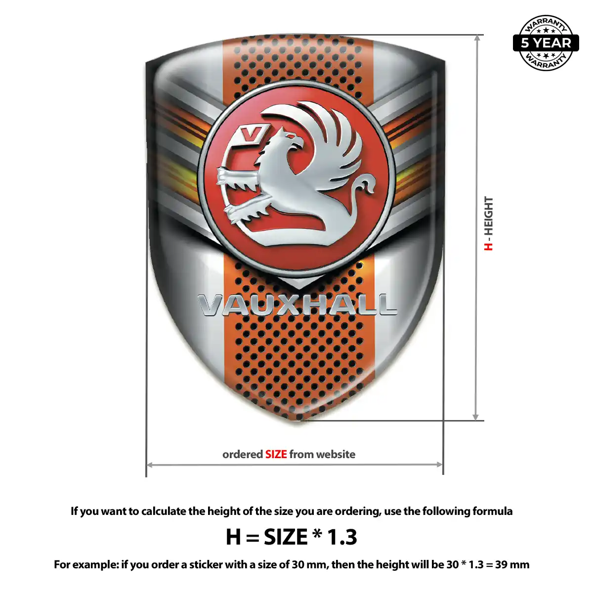Vauxhall Resin Emblem Sticker Cabin Style