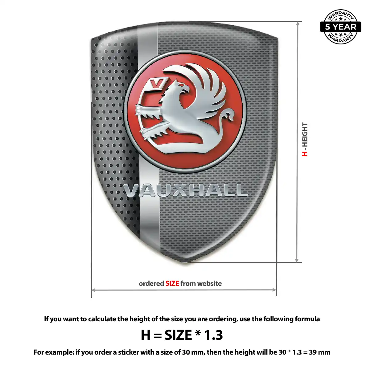 Vauxhall Resin Emblem Sticker Elite Finish