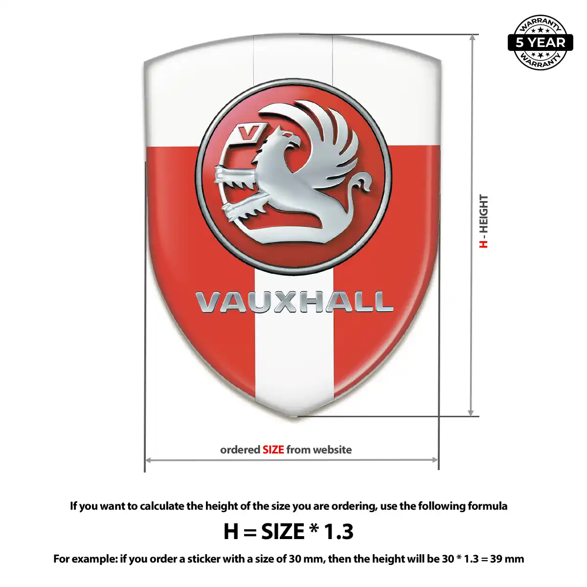 Vauxhall Resin Emblem Sticker Opulent Line
