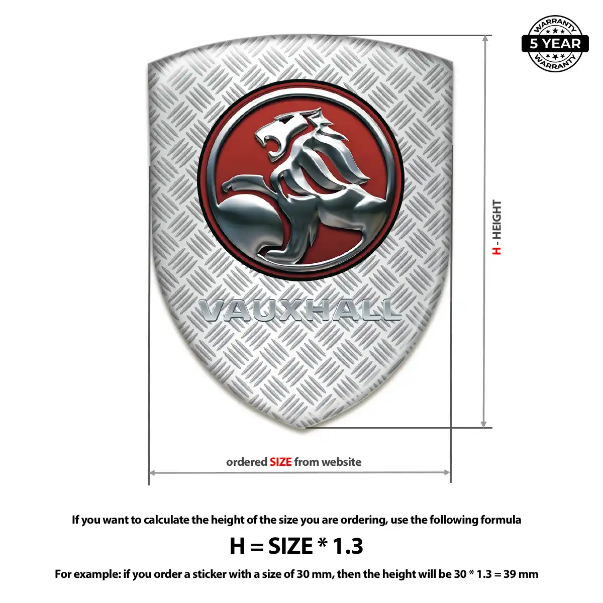 Vauxhall Resin Emblem Sticker Prime Quality