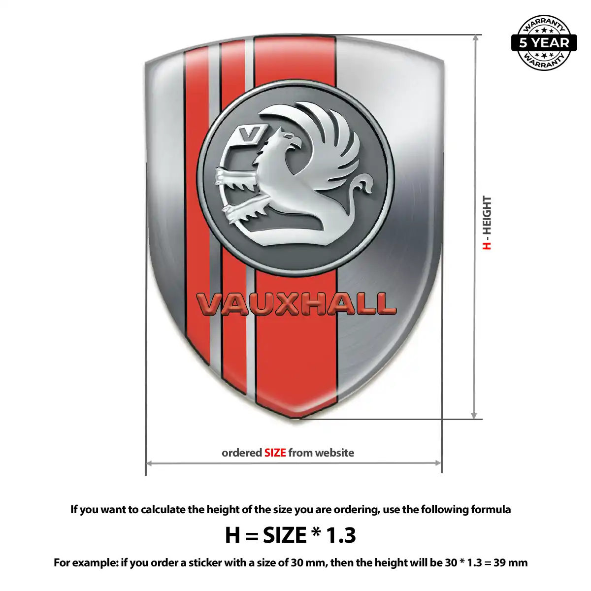 Vauxhall Resin Emblem Sticker Resin Luxe