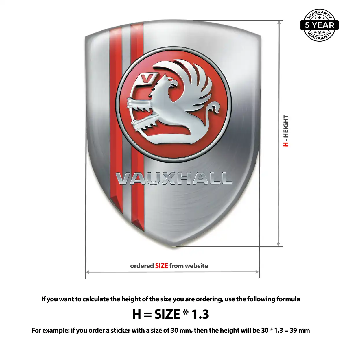 Vauxhall Resin Emblem Sticker Signature Grade