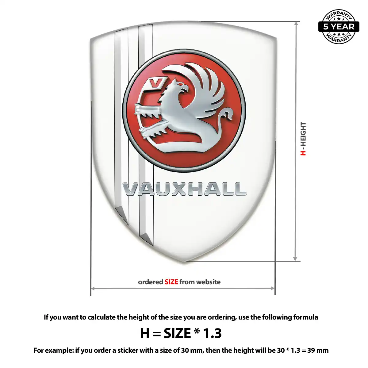 Vauxhall Resin Emblem Sticker Sleek Style