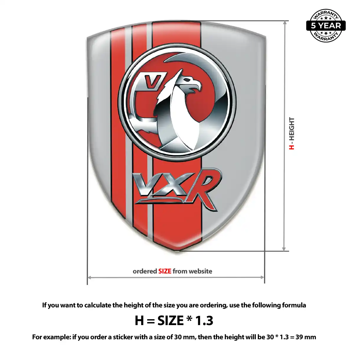 Vauxhall Resin Emblem Sticker Superior Craft