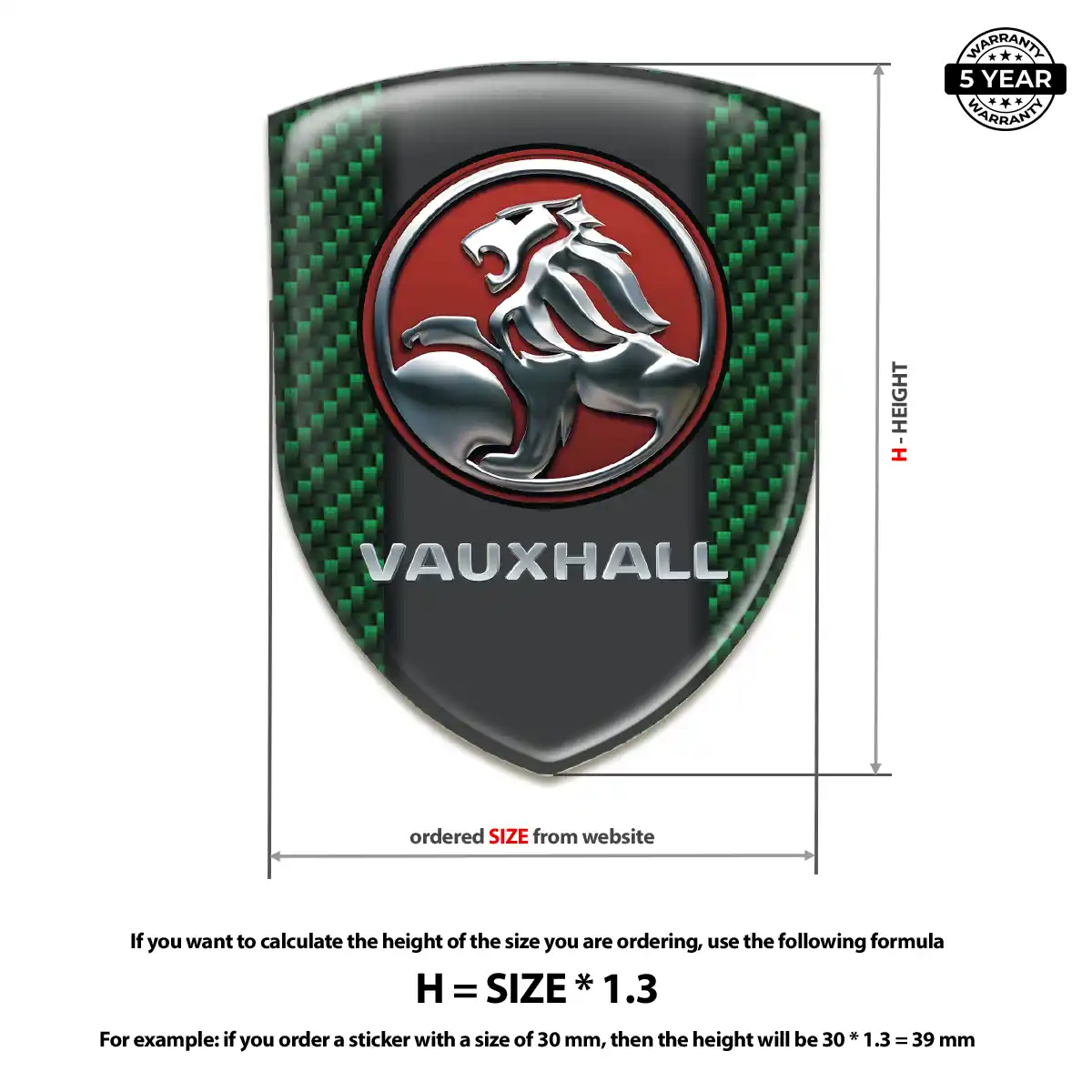 Vauxhall Self Adhesive Emblem Sticker Deluxe Edition