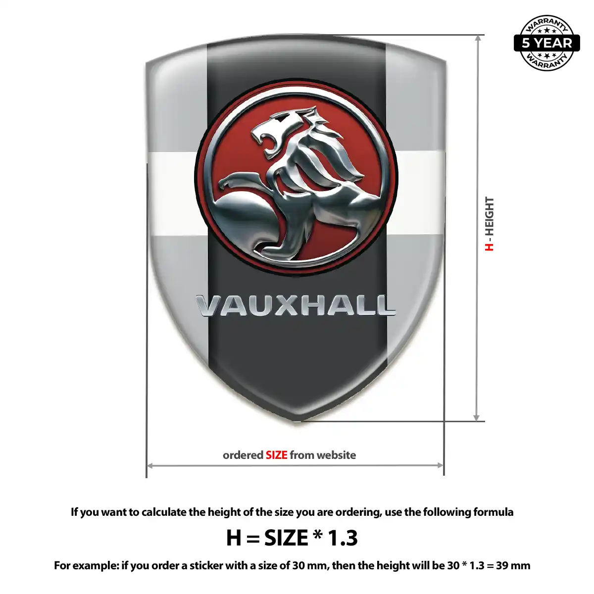 Vauxhall Self Adhesive Emblem Sticker Elite Finish