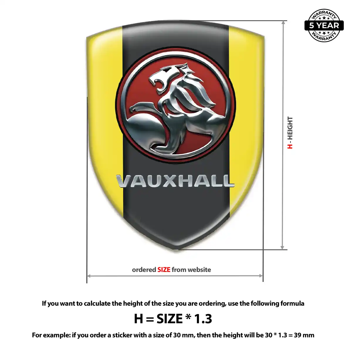 Vauxhall Self Adhesive Emblem Sticker Interior Luxe