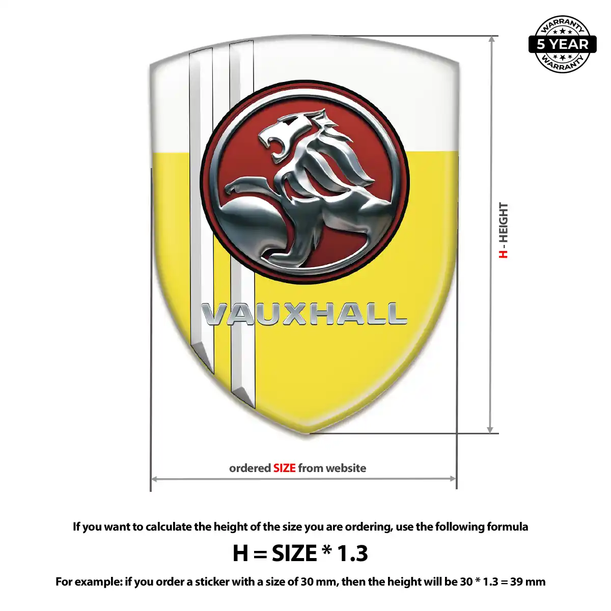 Vauxhall Self Adhesive Emblem Sticker Noble Edition