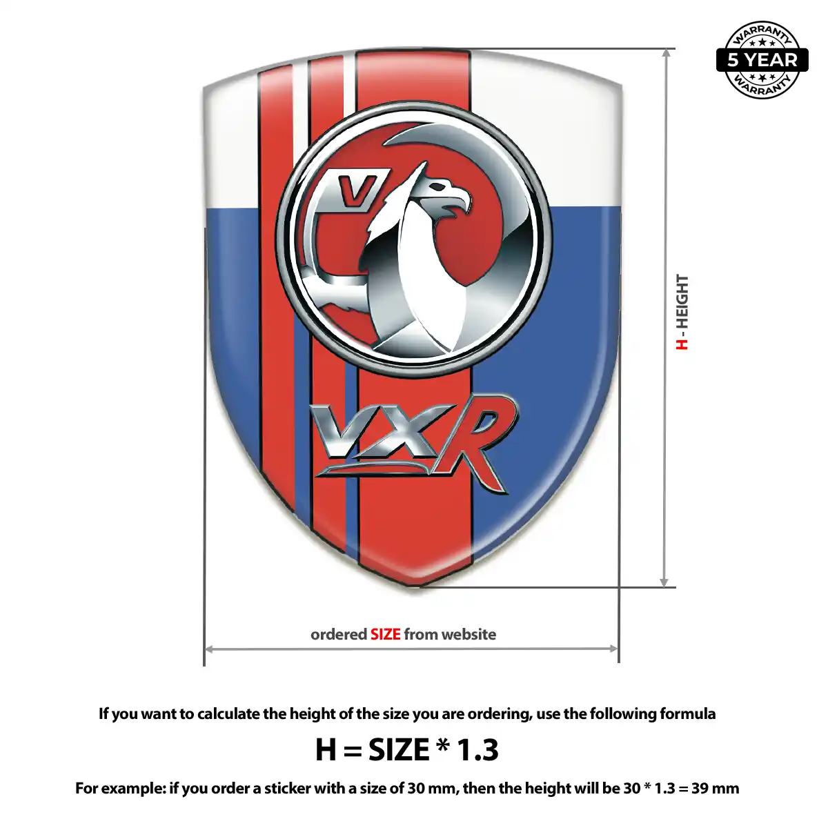 Vauxhall Self Adhesive Emblem Sticker Opulent Line