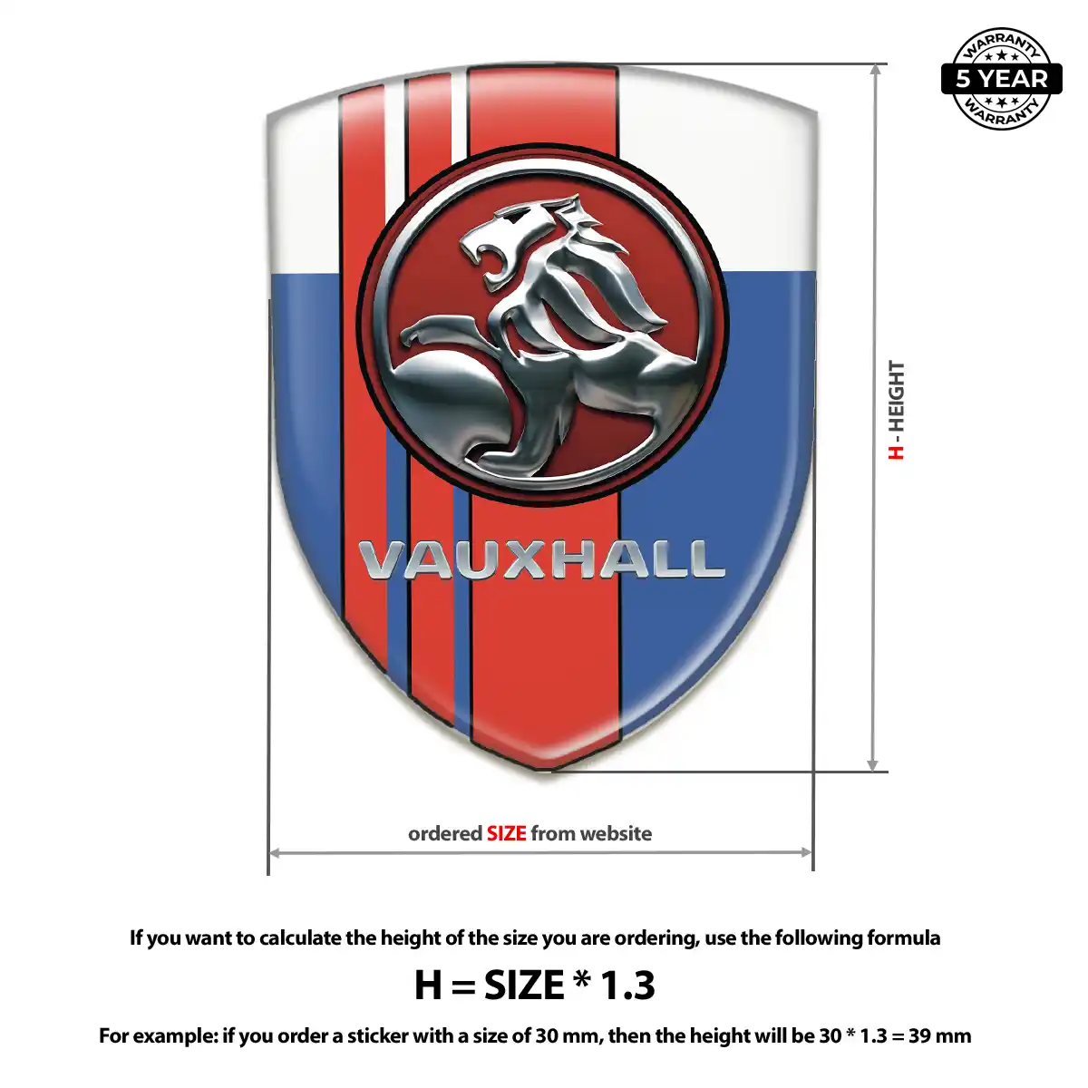 Vauxhall Self Adhesive Emblem Sticker Premium Dome