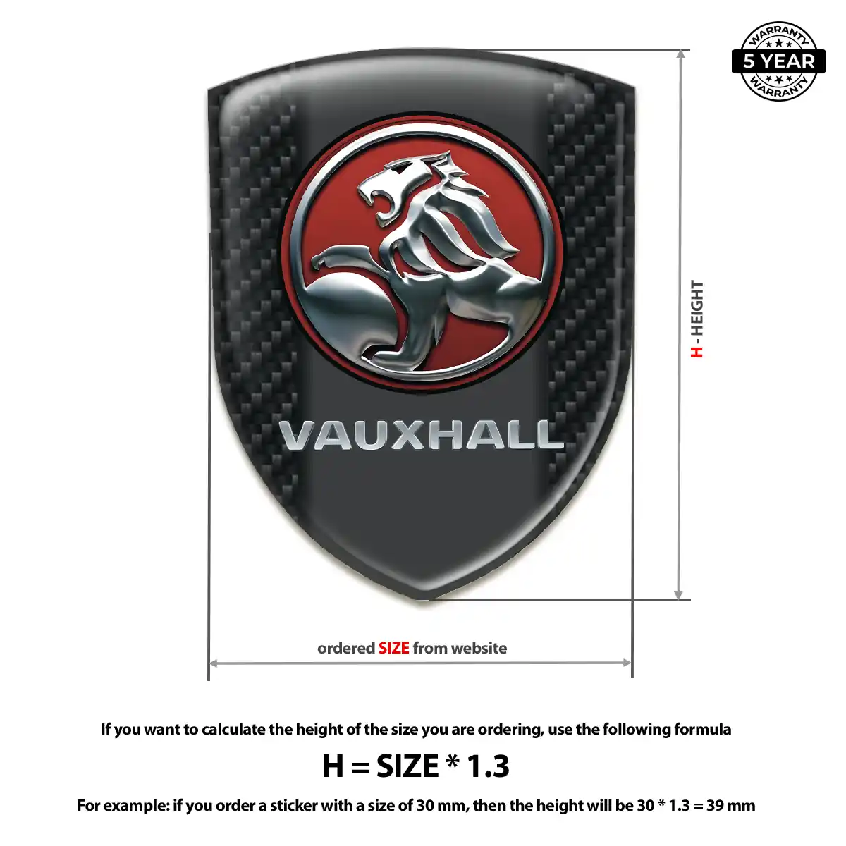Vauxhall Self Adhesive Emblem Sticker Prestige Line