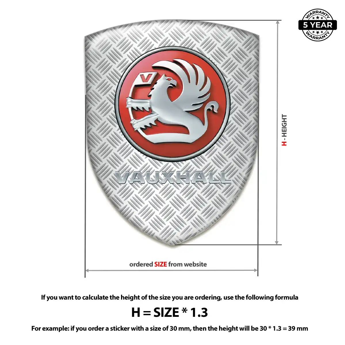 Vauxhall Self Adhesive Emblem Sticker Prime Quality