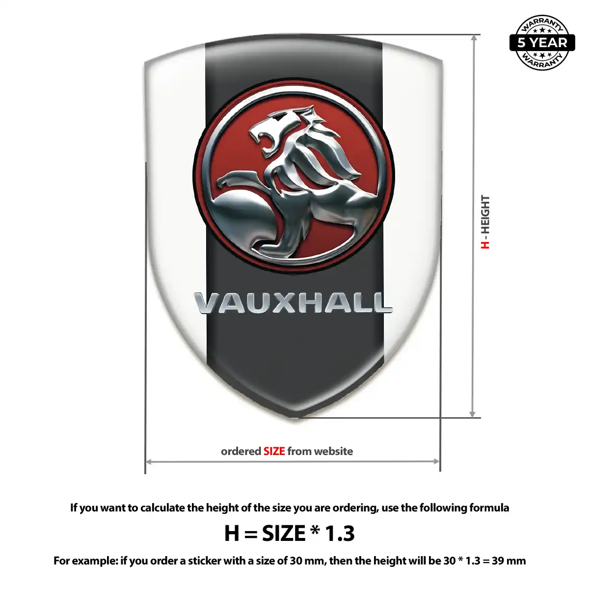 Vauxhall Self Adhesive Emblem Sticker Refined Design
