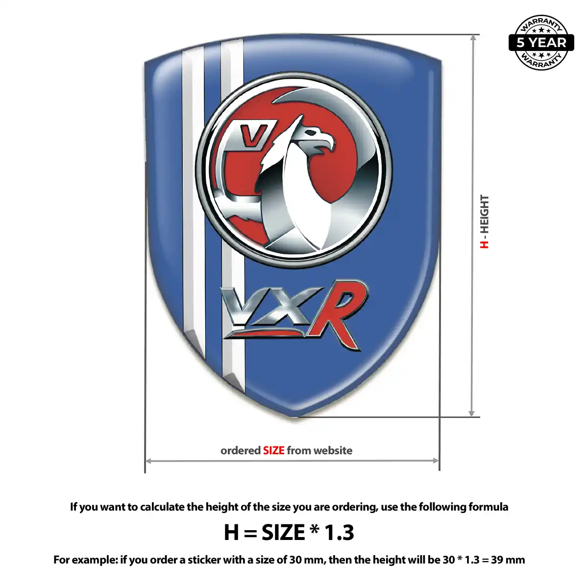 Vauxhall Self Adhesive Emblem Sticker Resin Elite